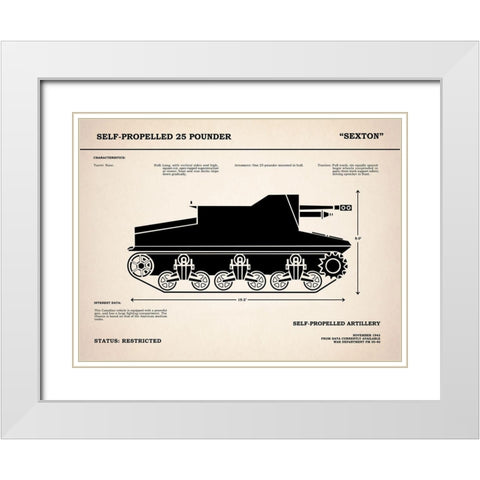 SelfPropelled 25Pounder Sexton White Modern Wood Framed Art Print with Double Matting by Rogan, Mark