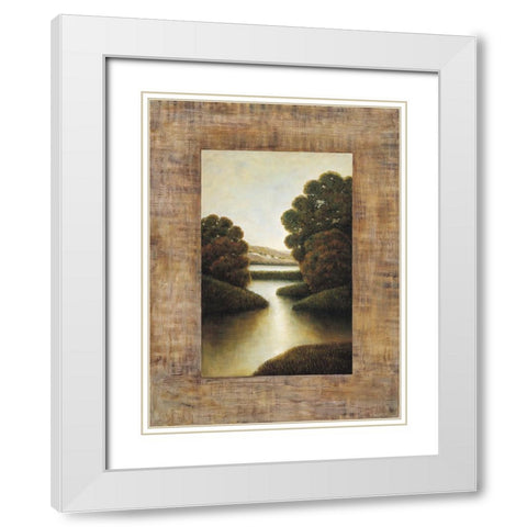 Morning light I White Modern Wood Framed Art Print with Double Matting by Blanco, Samuel