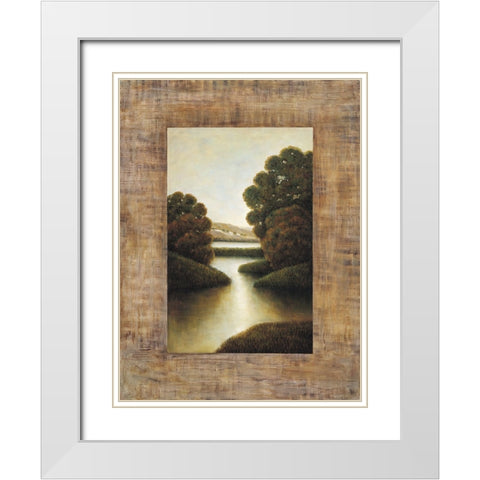 Morning light I White Modern Wood Framed Art Print with Double Matting by Blanco, Samuel