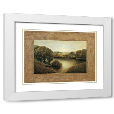 Lake View II White Modern Wood Framed Art Print with Double Matting by Blanco, Samuel
