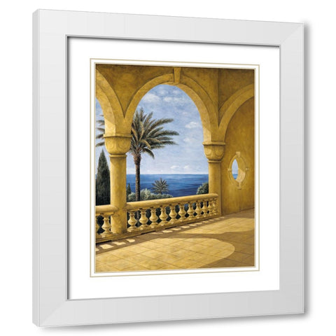 Ocean View II White Modern Wood Framed Art Print with Double Matting by Blanco, Samuel