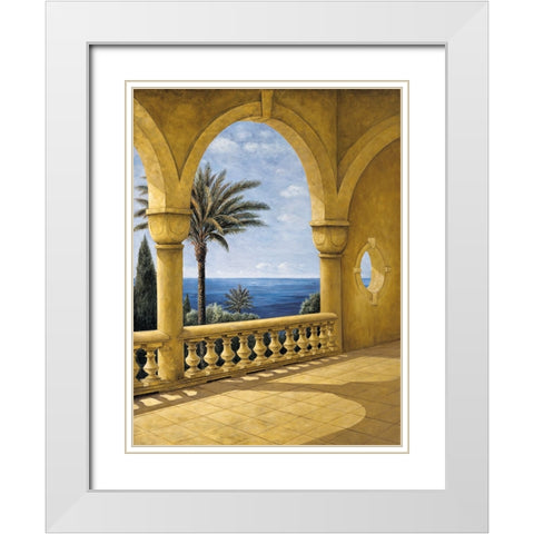 Ocean View II White Modern Wood Framed Art Print with Double Matting by Blanco, Samuel