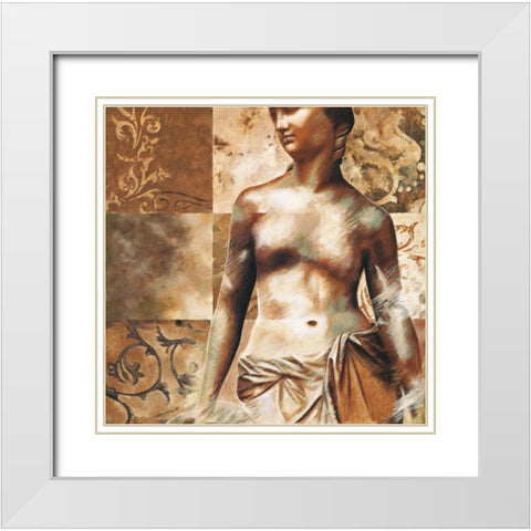 Aphrodite White Modern Wood Framed Art Print with Double Matting by Bellaunay, Sylvie