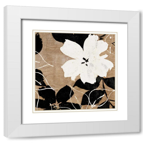 Fleurs I White Modern Wood Framed Art Print with Double Matting by Cailler, Sylvie