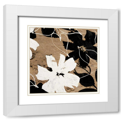 Fleurs II White Modern Wood Framed Art Print with Double Matting by Cailler, Sylvie