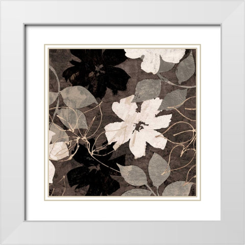 Fleurs III White Modern Wood Framed Art Print with Double Matting by Cailler, Sylvie