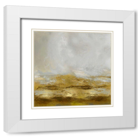 Golden Terra White Modern Wood Framed Art Print with Double Matting by Messina, Jake