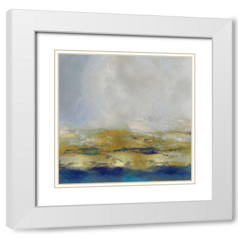 Terra in Aqua White Modern Wood Framed Art Print with Double Matting by Messina, Jake