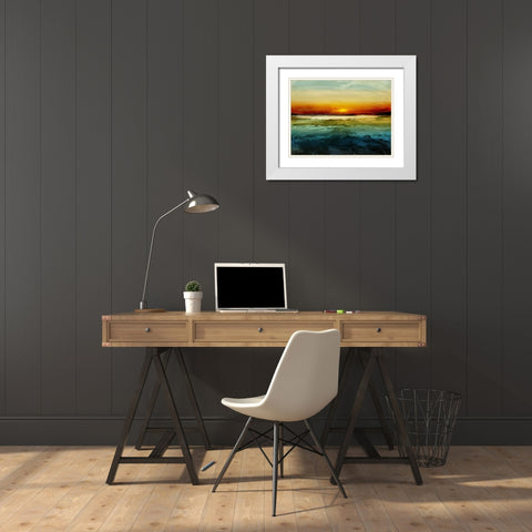 Setting Sun White Modern Wood Framed Art Print with Double Matting by Messina, Jake