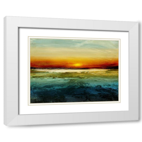 Setting Sun White Modern Wood Framed Art Print with Double Matting by Messina, Jake