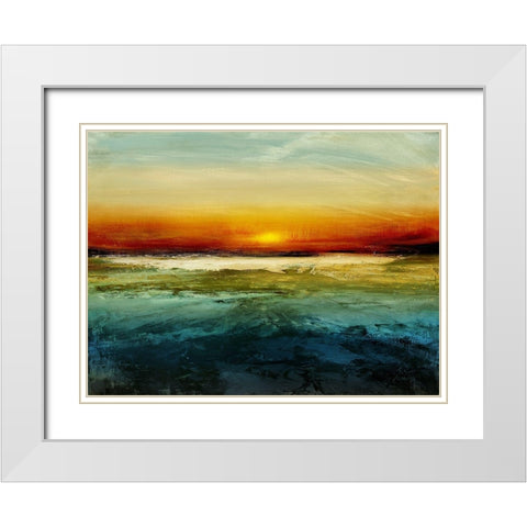 Setting Sun White Modern Wood Framed Art Print with Double Matting by Messina, Jake