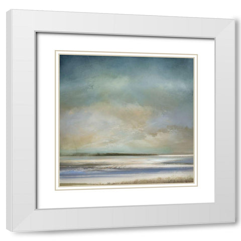 The Morning Shore White Modern Wood Framed Art Print with Double Matting by Messina, Jake