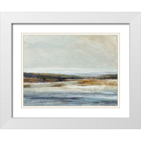 Waters Edge I White Modern Wood Framed Art Print with Double Matting by Messina, Jake
