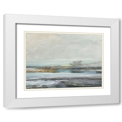 Waters Edge II White Modern Wood Framed Art Print with Double Matting by Messina, Jake