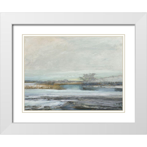 Waters Edge II White Modern Wood Framed Art Print with Double Matting by Messina, Jake