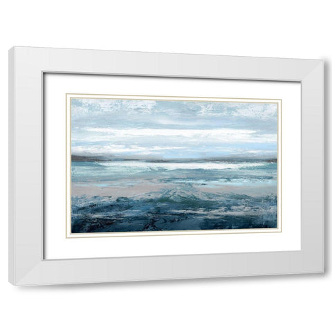 Aqua In Motion White Modern Wood Framed Art Print with Double Matting by Messina, Jake