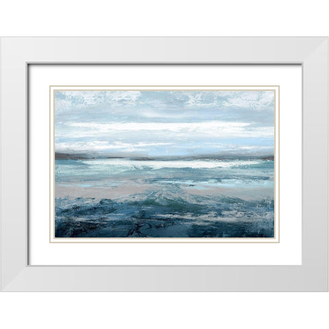 Aqua In Motion White Modern Wood Framed Art Print with Double Matting by Messina, Jake
