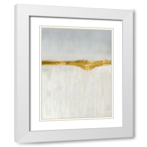 Linear Gold I White Modern Wood Framed Art Print with Double Matting by Messina, Jake