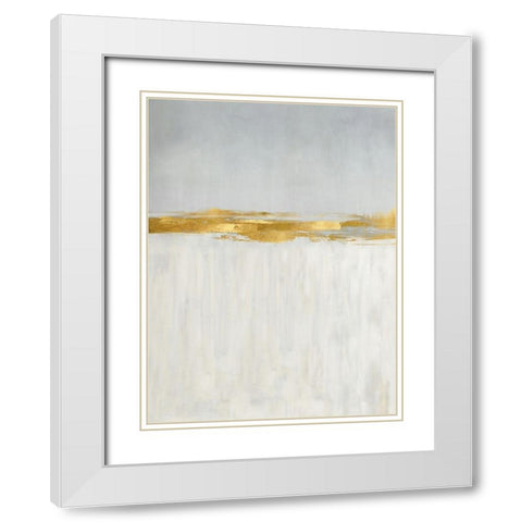 Linear Gold II White Modern Wood Framed Art Print with Double Matting by Messina, Jake