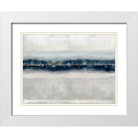 Reflections in Blue White Modern Wood Framed Art Print with Double Matting by Messina, Jake