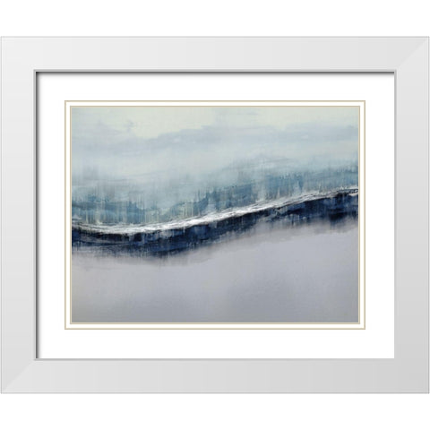 Flowing Gray White Modern Wood Framed Art Print with Double Matting by Messina, Jake