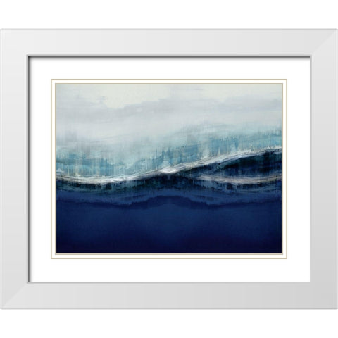 Ascending Indigo White Modern Wood Framed Art Print with Double Matting by Messina, Jake