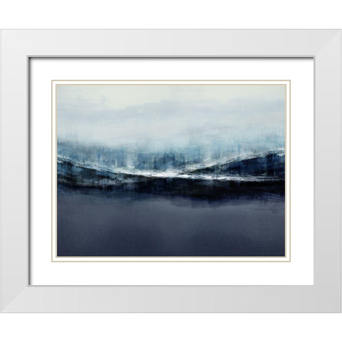 Ascending Blue White Modern Wood Framed Art Print with Double Matting by Messina, Jake