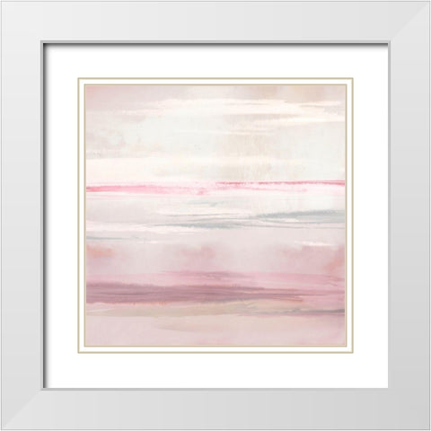 Blush Perspective I White Modern Wood Framed Art Print with Double Matting by Messina, Jake