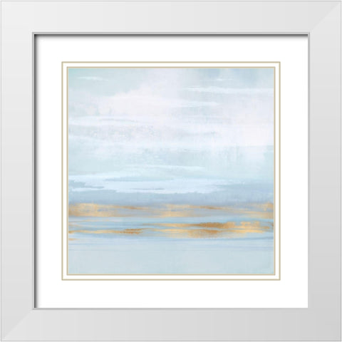 Sky Blue Reflection II White Modern Wood Framed Art Print with Double Matting by Messina, Jake