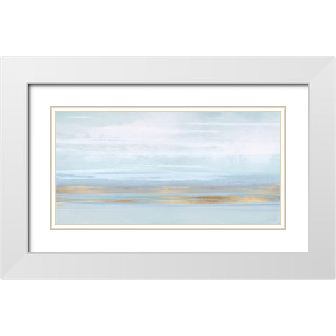 Sky Blue Perspective White Modern Wood Framed Art Print with Double Matting by Messina, Jake
