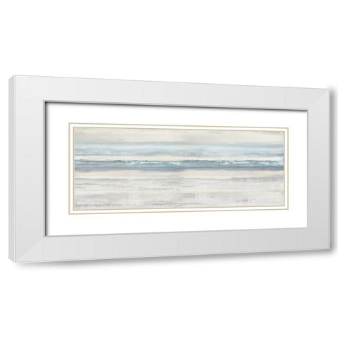 Boundless Aqua White Modern Wood Framed Art Print with Double Matting by Messina, Jake