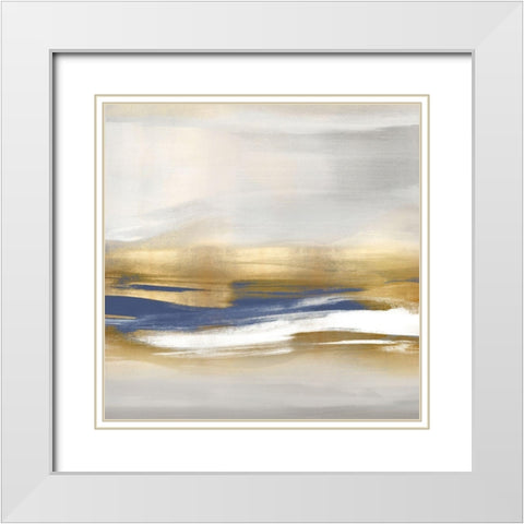 Gold Rush Blue II White Modern Wood Framed Art Print with Double Matting by Messina, Jake