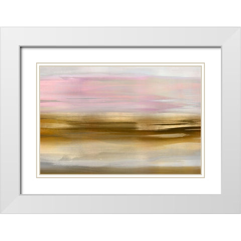 Gold Rush Pink Blush I White Modern Wood Framed Art Print with Double Matting by Messina, Jake