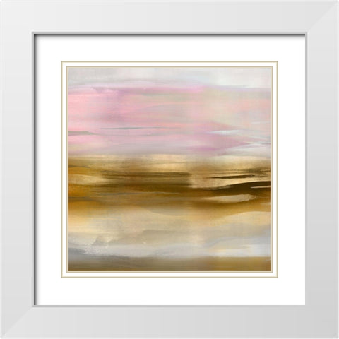 Gold Rush Pink Blush IIa White Modern Wood Framed Art Print with Double Matting by Messina, Jake