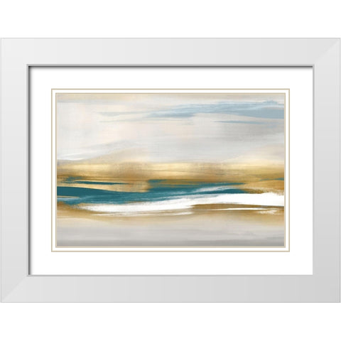 Gold Rush Teal I White Modern Wood Framed Art Print with Double Matting by Messina, Jake