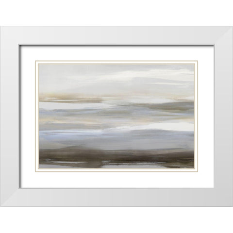 Neutral Strokes I White Modern Wood Framed Art Print with Double Matting by Messina, Jake