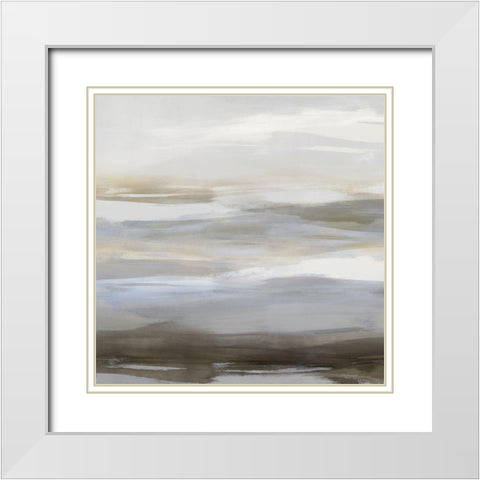 Neutral Strokes II White Modern Wood Framed Art Print with Double Matting by Messina, Jake
