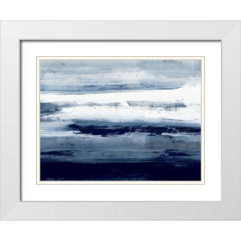 Indigo Passage I White Modern Wood Framed Art Print with Double Matting by Messina, Jake
