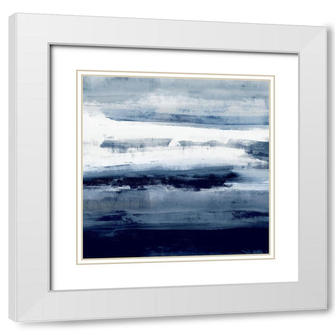 Indigo Passage II White Modern Wood Framed Art Print with Double Matting by Messina, Jake
