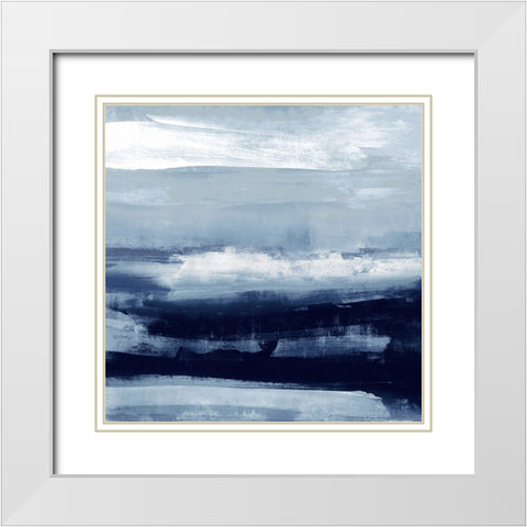 Indigo Passage III White Modern Wood Framed Art Print with Double Matting by Messina, Jake