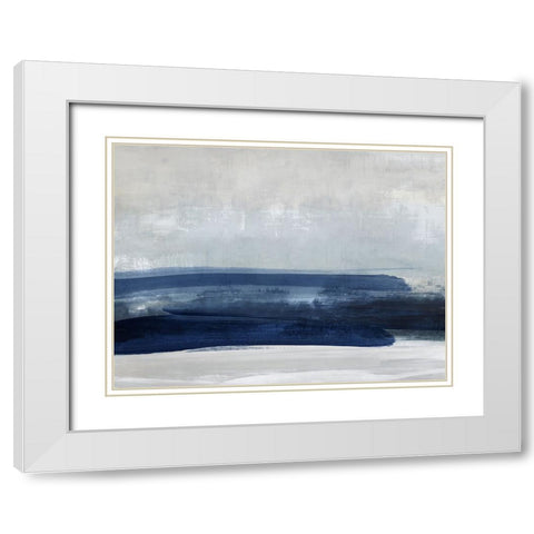 Blue View I White Modern Wood Framed Art Print with Double Matting by Messina, Jake