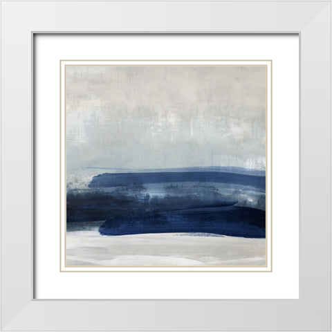 Blue View II White Modern Wood Framed Art Print with Double Matting by Messina, Jake