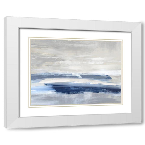 Unify Blue I White Modern Wood Framed Art Print with Double Matting by Messina, Jake