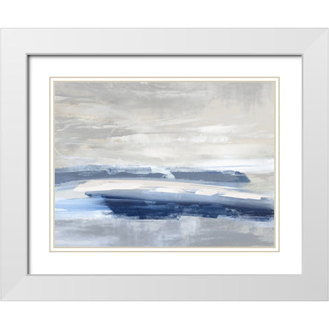 Unify Blue I White Modern Wood Framed Art Print with Double Matting by Messina, Jake