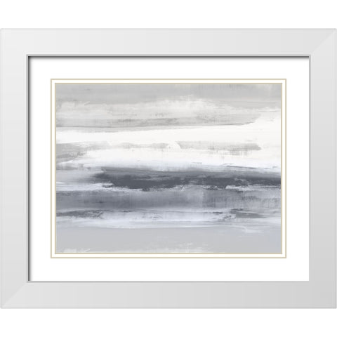 Gray Passage I White Modern Wood Framed Art Print with Double Matting by Messina, Jake