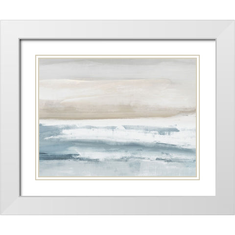 Vista Aqua White Modern Wood Framed Art Print with Double Matting by Messina, Jake