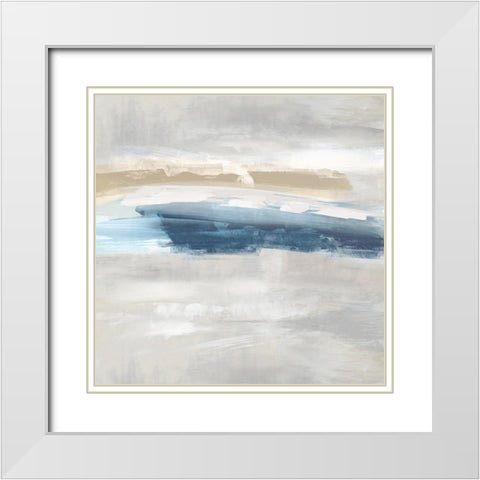 Unify II White Modern Wood Framed Art Print with Double Matting by Messina, Jake