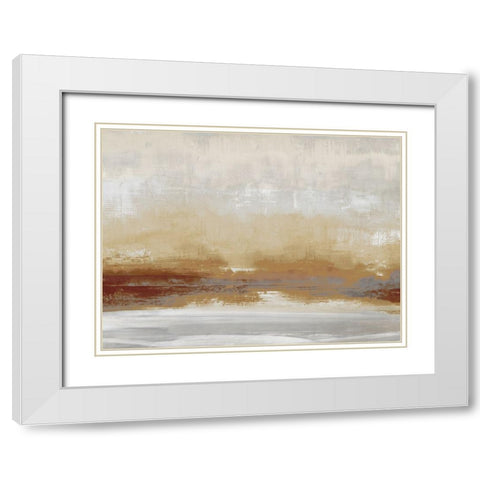 Unify Amber I White Modern Wood Framed Art Print with Double Matting by Messina, Jake