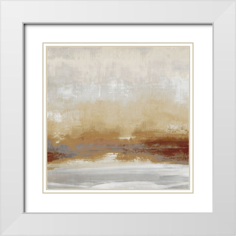 Unify Amber II White Modern Wood Framed Art Print with Double Matting by Messina, Jake