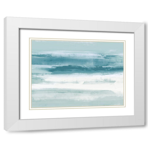 Aqua Passage I White Modern Wood Framed Art Print with Double Matting by Messina, Jake